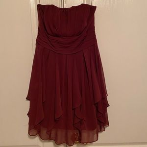Strapless Davids Bridal Bridesmaid Dress in wine